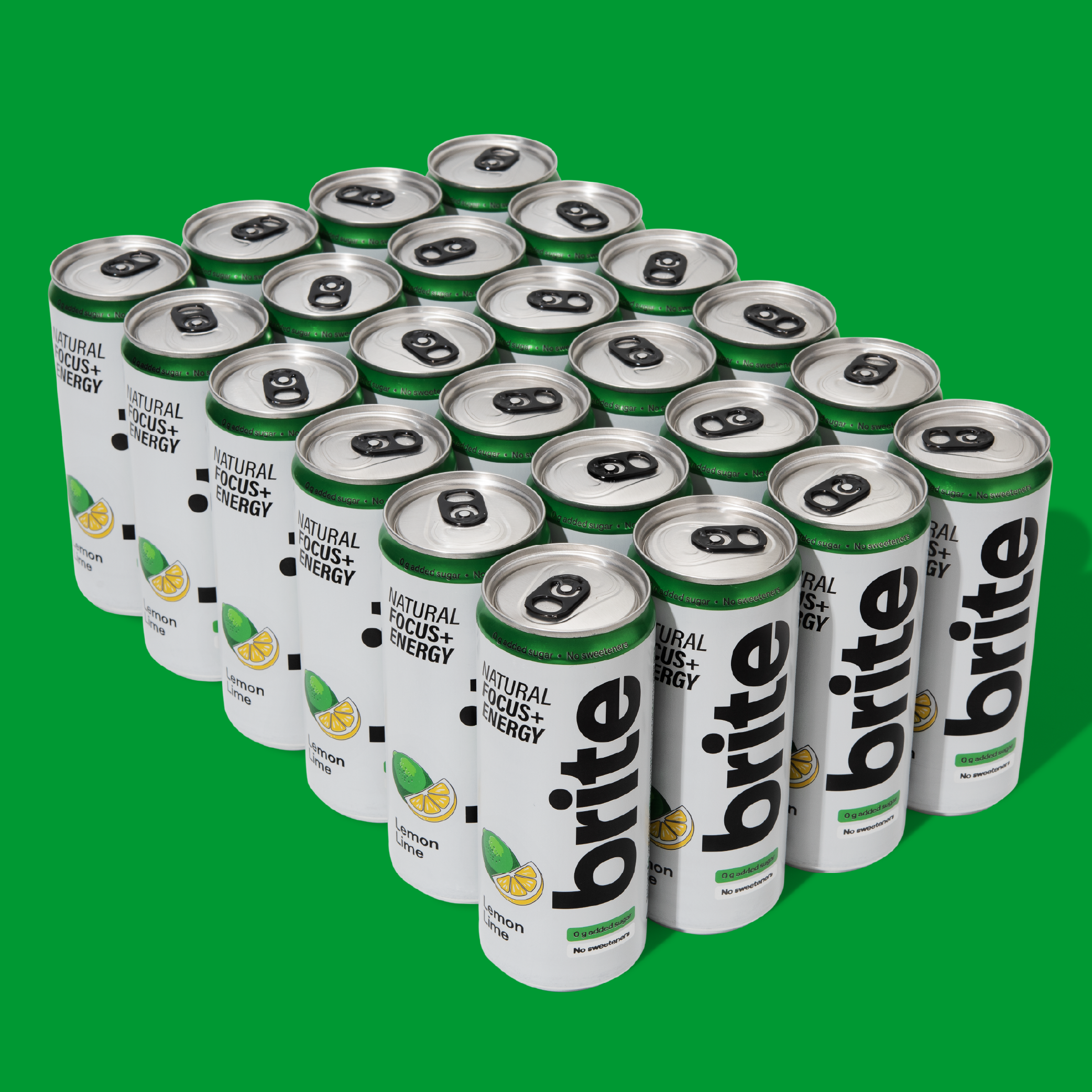 Brite Natural Focus + Energy | Lemon Lime | 24 cans x 330ml